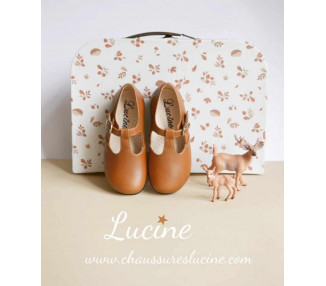 Chaussures fille Salomé à boucle Emilie - cuir CAMEL