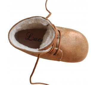 Chaussures Bottillons SOUPLES Fourrés Clarence - cuir CAMEL irisé