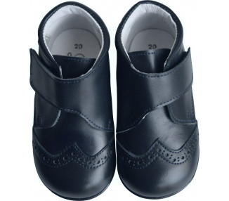 Chaussures Bottillons SCRATCH SOUPLES bébé Azylis - cuir MARINE