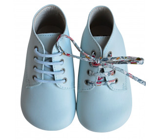 Chaussures bébé bottillons Arthur - cuir BLEU CIEL