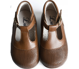 Chaussures bébé bottillons Salomé à boucle Marceau - cuir COGNAC