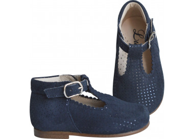 Bottillons Salomés bébés à pois bleus