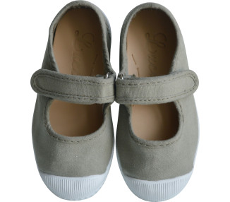 Chaussures en toiles ballerines Babies SCRATCH - VERT de gris