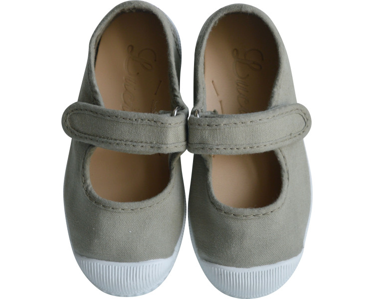 Chaussures en toiles ballerines Babies SCRATCH - VERT de gris