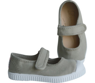 Chaussures en toiles ballerines Babies SCRATCH - VERT de gris