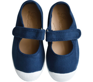 Chaussures en toiles ballerines Babies SCRATCH - Bleu MARINE