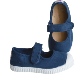 Chaussures en toiles ballerines Babies SCRATCH - Bleu MARINE