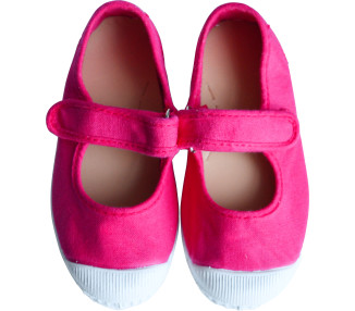 Chaussures en toiles ballerines Babies SCRATCH - Rose FUSCHIA