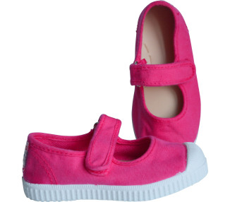 Chaussures en toiles ballerines Babies SCRATCH - Rose FUSCHIA