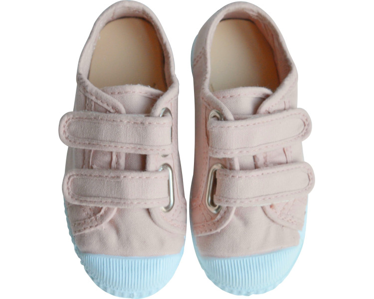 Tennis en toiles à scratchs souples rose nude Tennis en toiles à scratchs souples rose nude