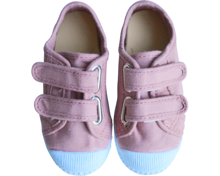 Chaussures baskets tennis en TOILES SCRATCHS - vieux ROSE