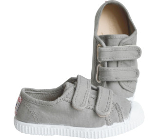 Chaussures baskets tennis en TOILES SCRATCHS - GRIS Clair