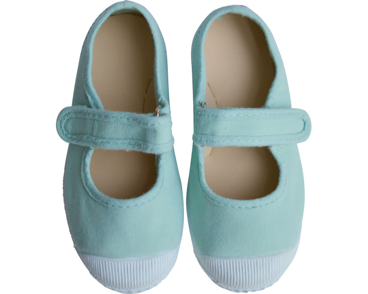 Chaussures en toiles ballerines Babies SCRATCH - Vert d'eau