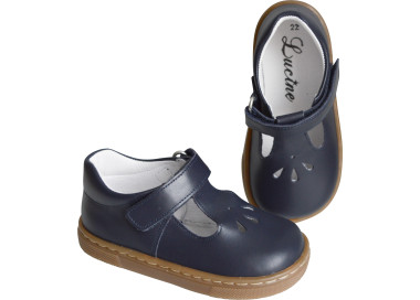 Chaussures en cuir souple fermeture scratch pour filles et garçons