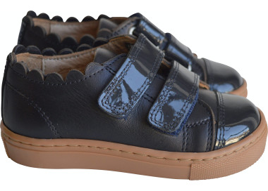 Chaussures baskets souples SCRATCHS Thaïs - cuir bleu marine
