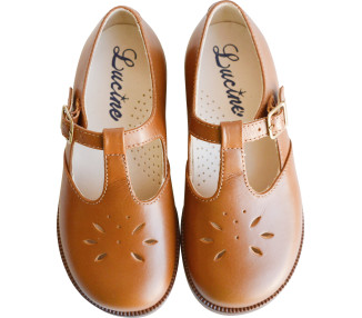 Chaussures Salomé à boucle en cuir pour fille et garçons. Semelle résistante tous terrains