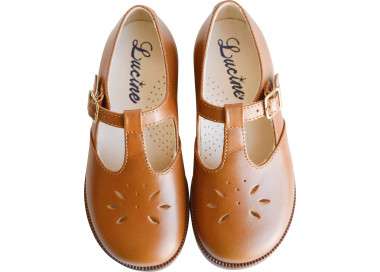 Chaussures Salomé à boucle en cuir pour fille et garçons. Semelle résistante tous terrains