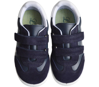 Baskets double scratchs pour bébés et enfants en cuir souple