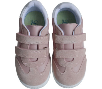 Basketspartiques et souples pour bébés et enfants en cuir rose