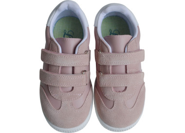 Basketspartiques et souples pour bébés et enfants en cuir rose