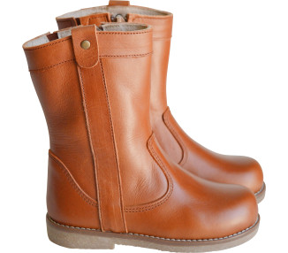 Bottes mi-hautes résistantes en cuir doublées cuir