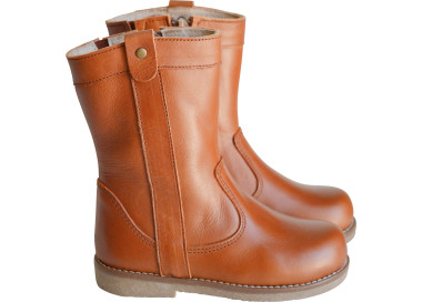 Bottes mi-hautes résistantes en cuir doublées cuir