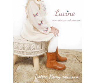 Bottes mi-hautes pour enfants filles en cuir entièrement doublées