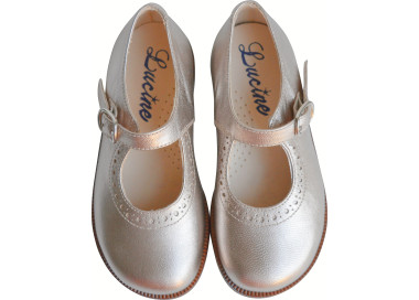 Chaussures résistantes pour filles en cuir doré