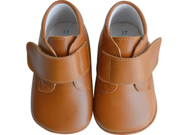 Chaussons souples pour bébés en cuir entièrement doublés cuir et patins antidérapants