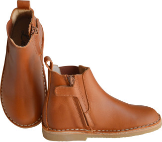 Boots souples fermeture éclair en cuir mixtes
