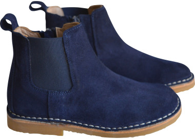 Boots en nubuck souple bleu foncé pour fille et garçon