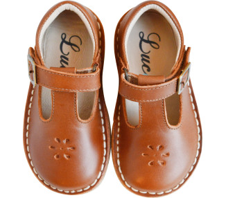 Chaussures mixtes à scratch souples en cuir