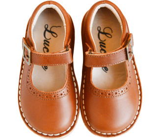 Chaussures babies pour filles en cuir souple et fermeture scratch