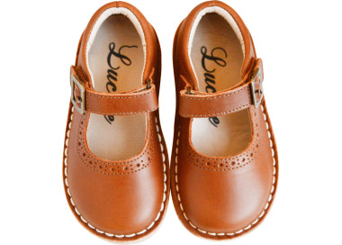 Chaussures babies pour filles en cuir souple et fermeture scratch