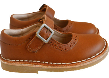 Chaussures pour fille en cuir souple et fermeture scratch pratique