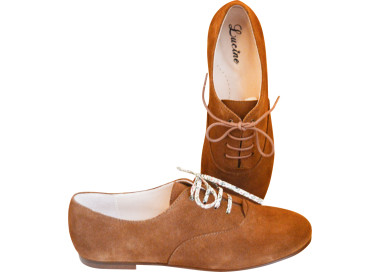 Derbies confortables pour enfants et femmes en nubuck facile d'entretien