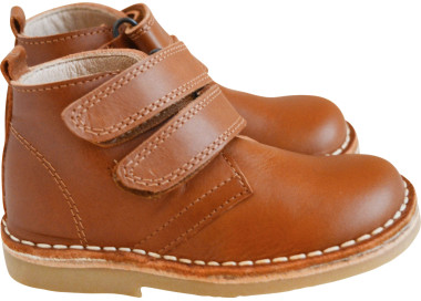 Chaussures montantes pour garçons et filles en cuir et fermeture doubles scratchs pratiques