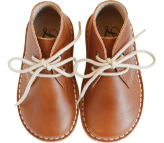 Chaussures derbies montantes pour enfants en cuir souple