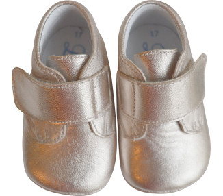 Chaussons dorés pour bébés filles à sratch