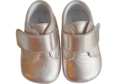 Chaussons dorés pour bébés filles à sratch