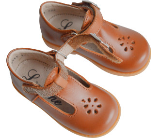 Chaussures Salomé pour bébés fille et garçon avec semelle et cuir souples et fermeture pratique