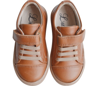 Chaussures à scratch et lacets élastiques entièrement doublées cuir