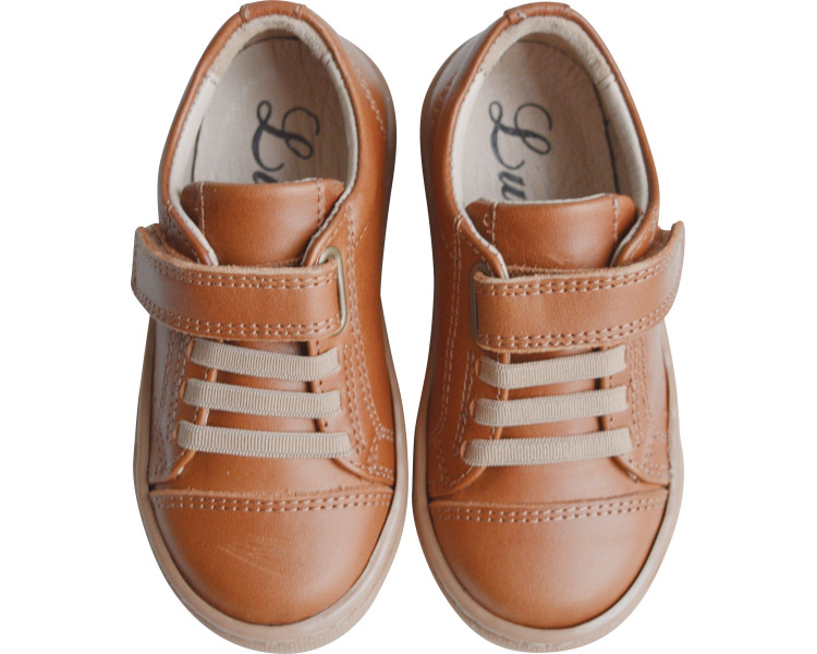 Chaussures à scratch et lacets élastiques entièrement doublées cuir