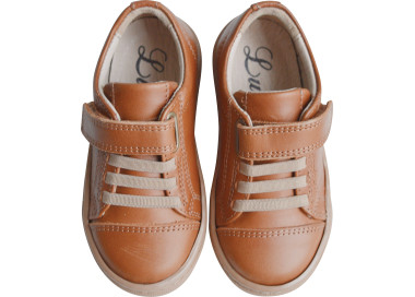 Chaussures à scratch et lacets élastiques entièrement doublées cuir