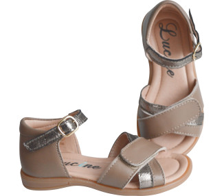 Sandales réglables et souples Aimélia - cuir taupe