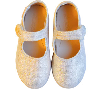 ballerines souples à scratch doré irisé pour filles