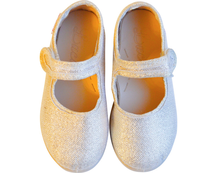 ballerines souples à scratch doré irisé pour filles ballerines souples à scratch doré irisé pour filles