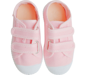 Baskets souples en toile coton bio faciles à mettre pour enfants