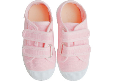Baskets souples en toile coton bio faciles à mettre pour enfants