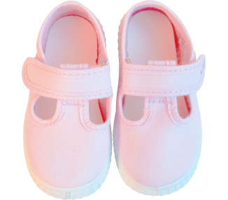 Sandales souples en coton bio pur bébé et enfants avec une fermeture facile à scratch